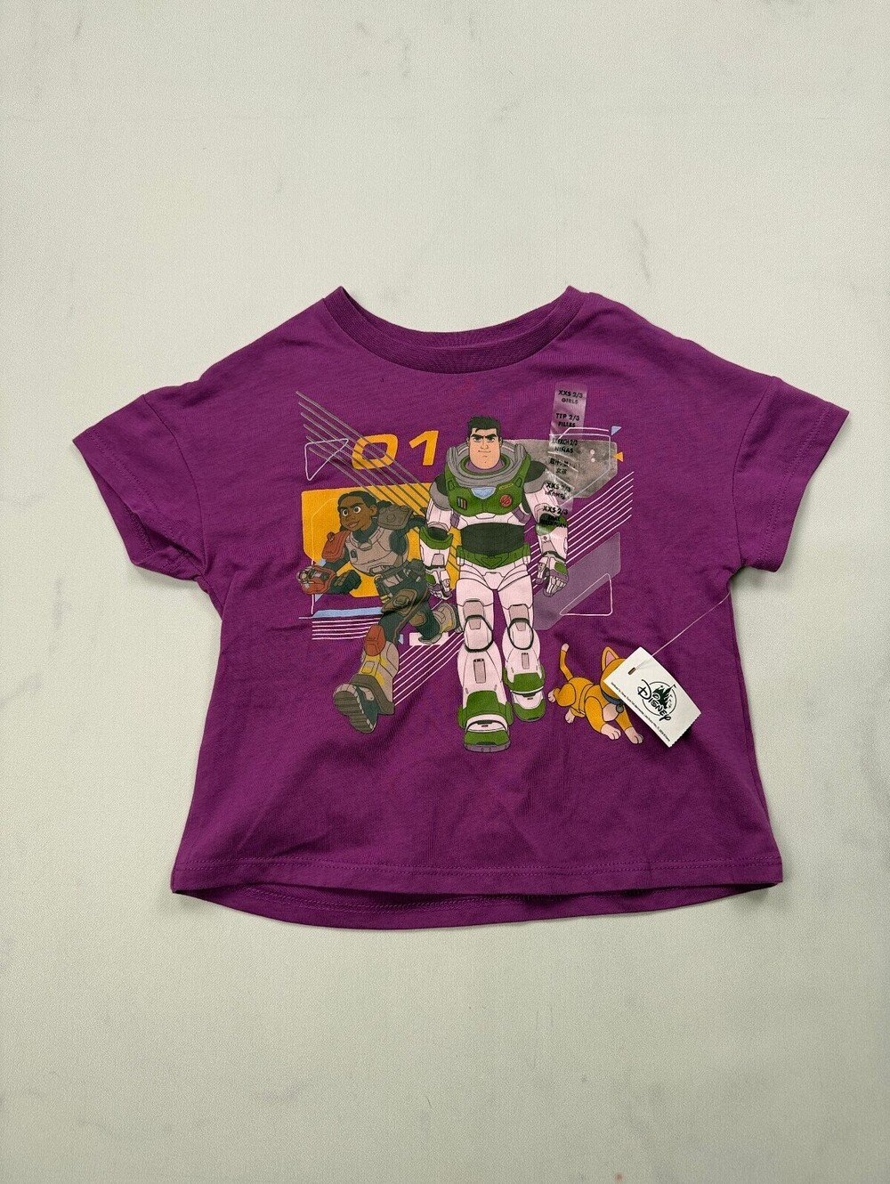 Disney Theme Park Buzz Lightyear Graphic Tee Purple 2010s - Girls XXS